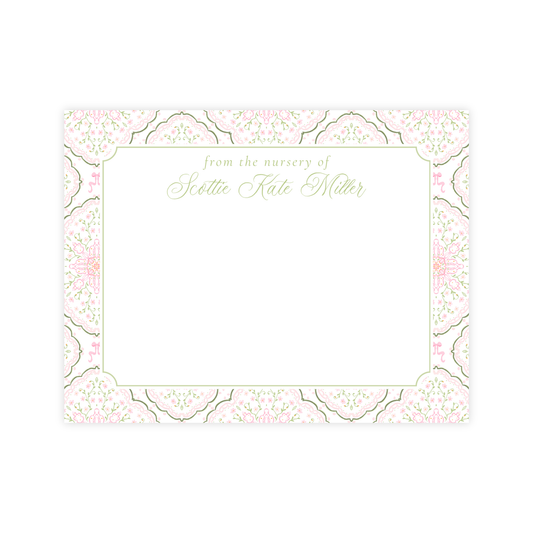 Floral Medallion Nursery Stationery