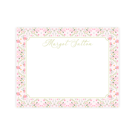 Pink Floral Stationery