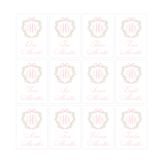 Monogram Crest Milestone Cards