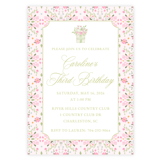 Floral Garden Birthday Invitation