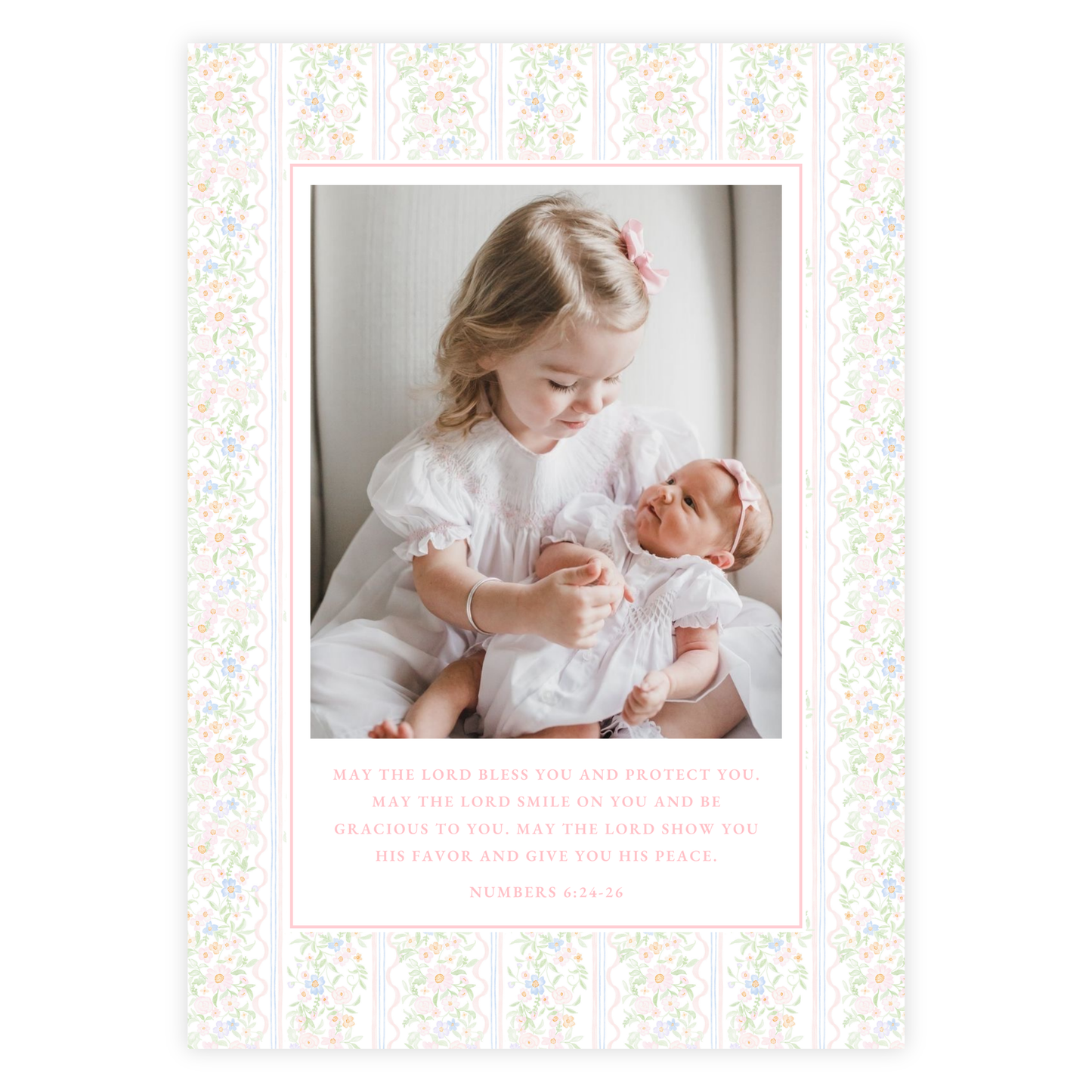 Floral Bow Birth Announcement