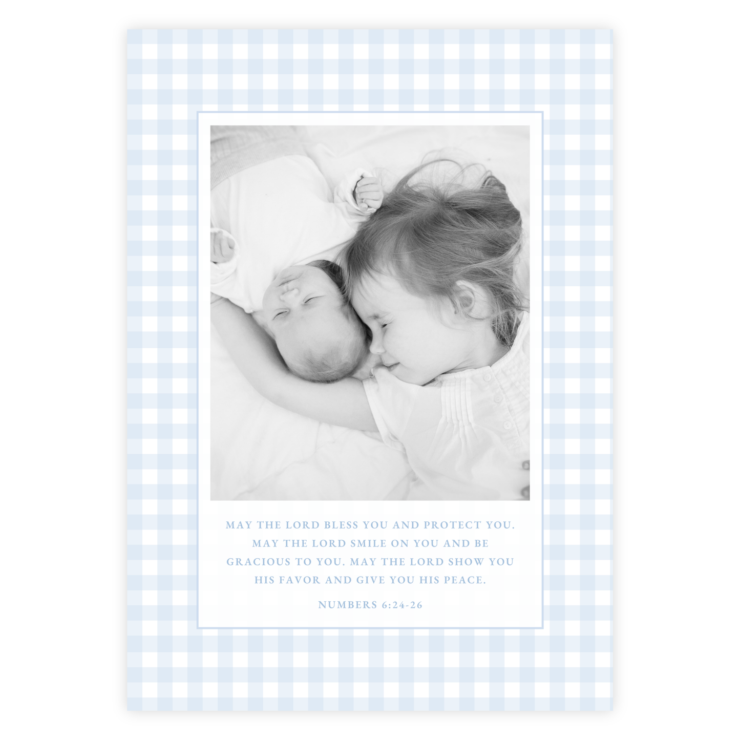 Blue Monogram Birth Announcement