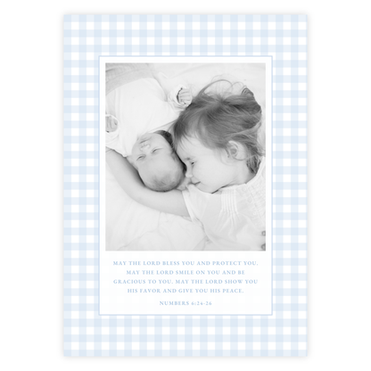Blue Monogram Birth Announcement