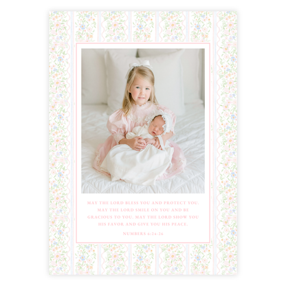 Floral Bow Birth Announcement