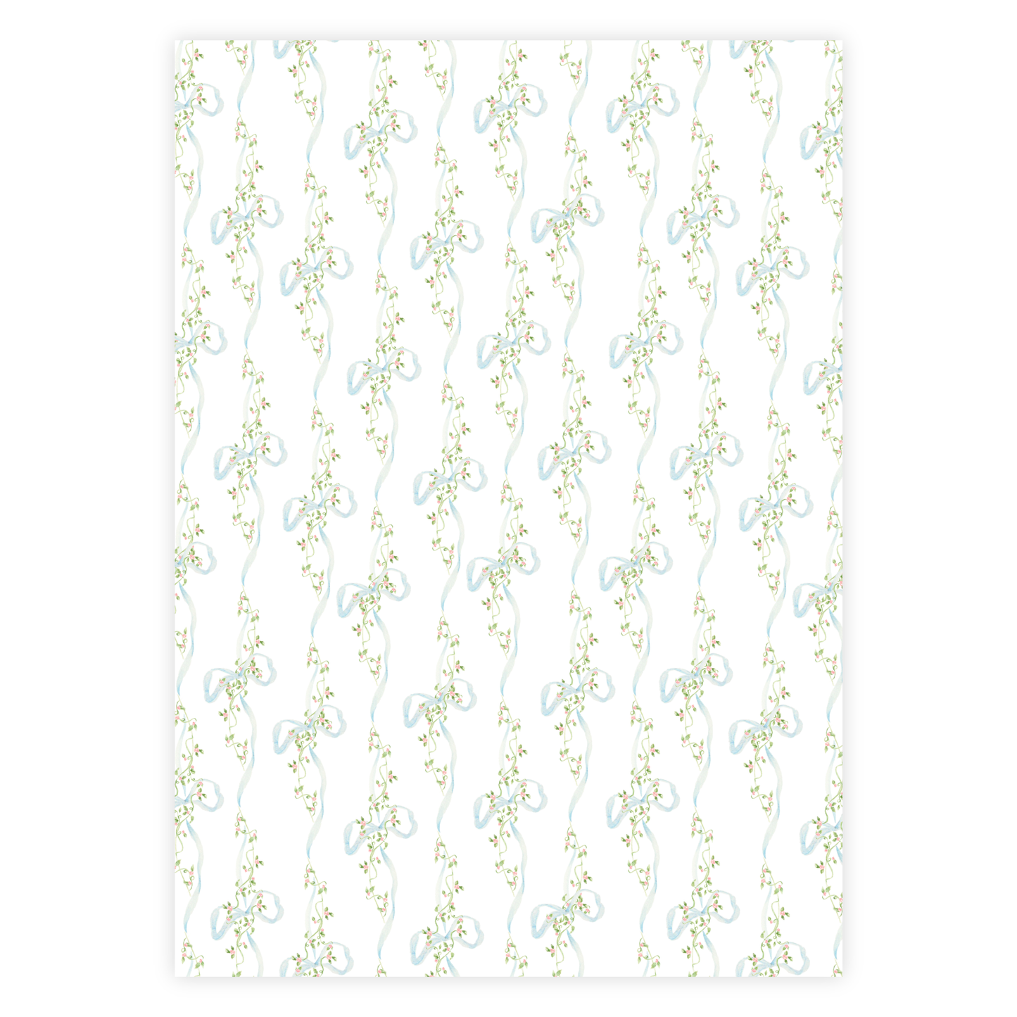 Floral Ribbon Baptism Invitation