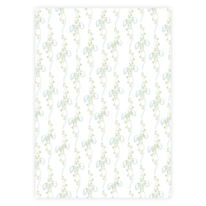 Floral Ribbon Baptism Invitation