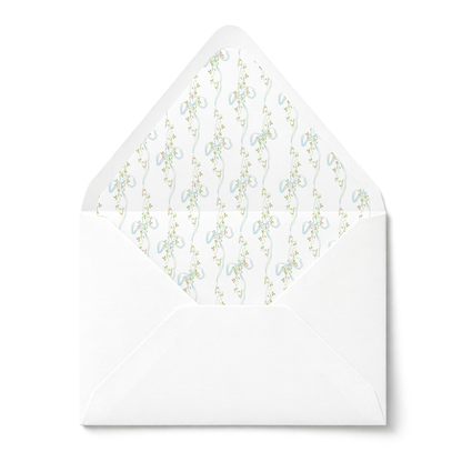 Floral Ribbon Baptism Invitation