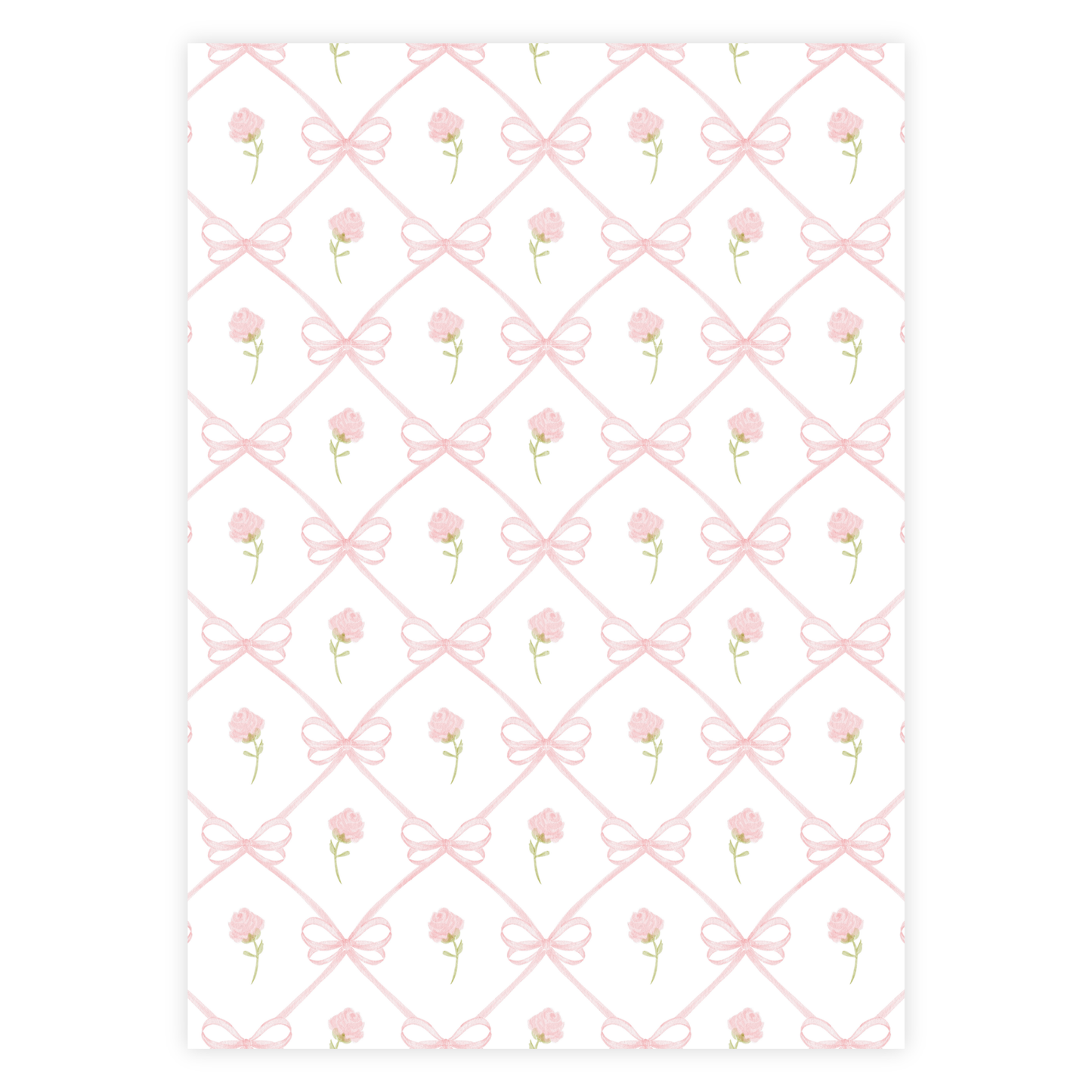 Floral Bow Baby Shower Invitation