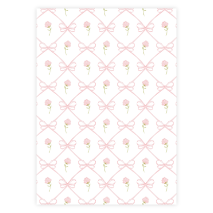 Floral Bow Baby Shower Invitation