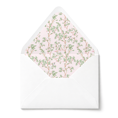 Pink Chinoiserie Baptism Invitation