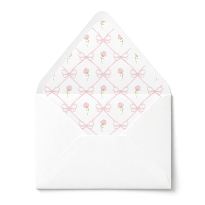 Floral Bow Baby Shower Invitation