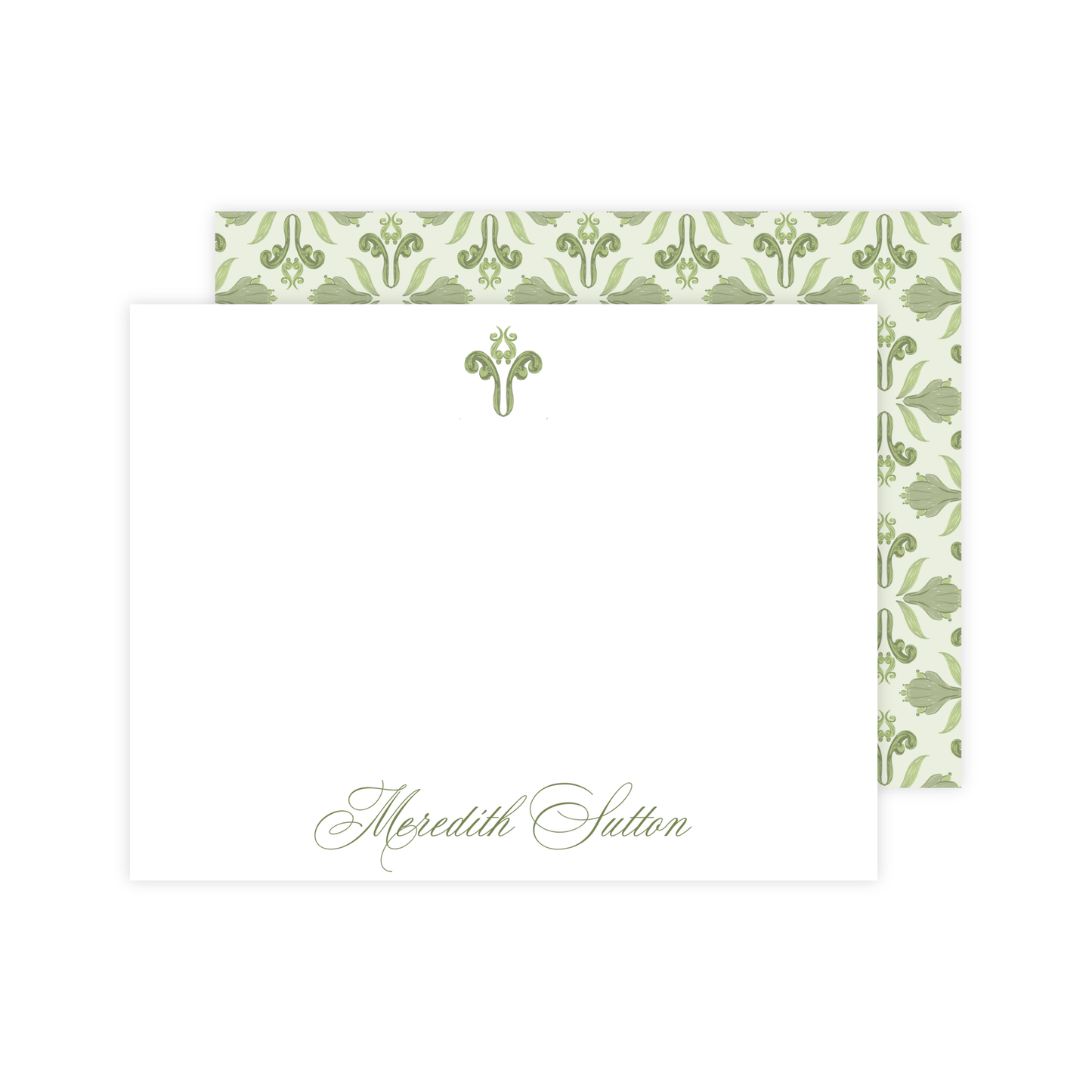 Sage Floral Medallion Stationery