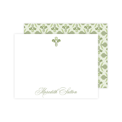 Sage Floral Medallion Stationery