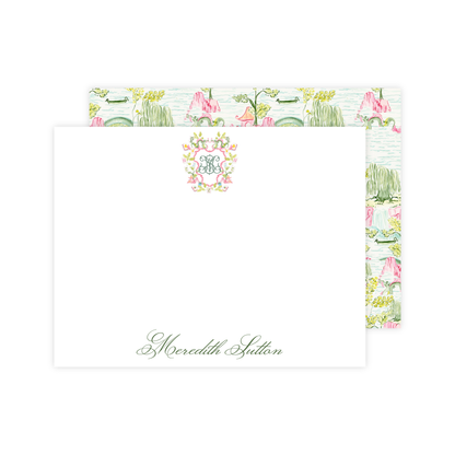 Mahjong Garden Crest Stationery