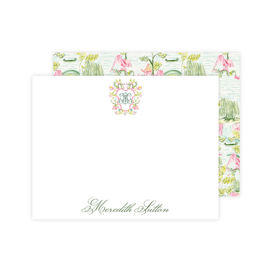 Mahjong Garden Crest Stationery