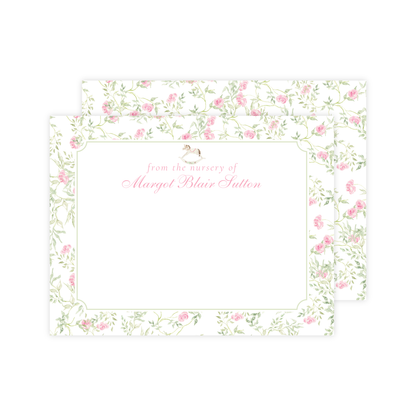 Floral Rocking Horse Nursery Stationery