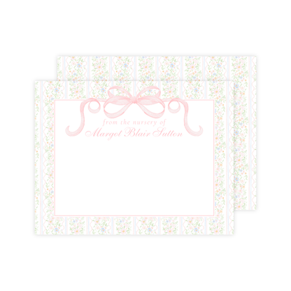 Floral Bow Nursery Stationery