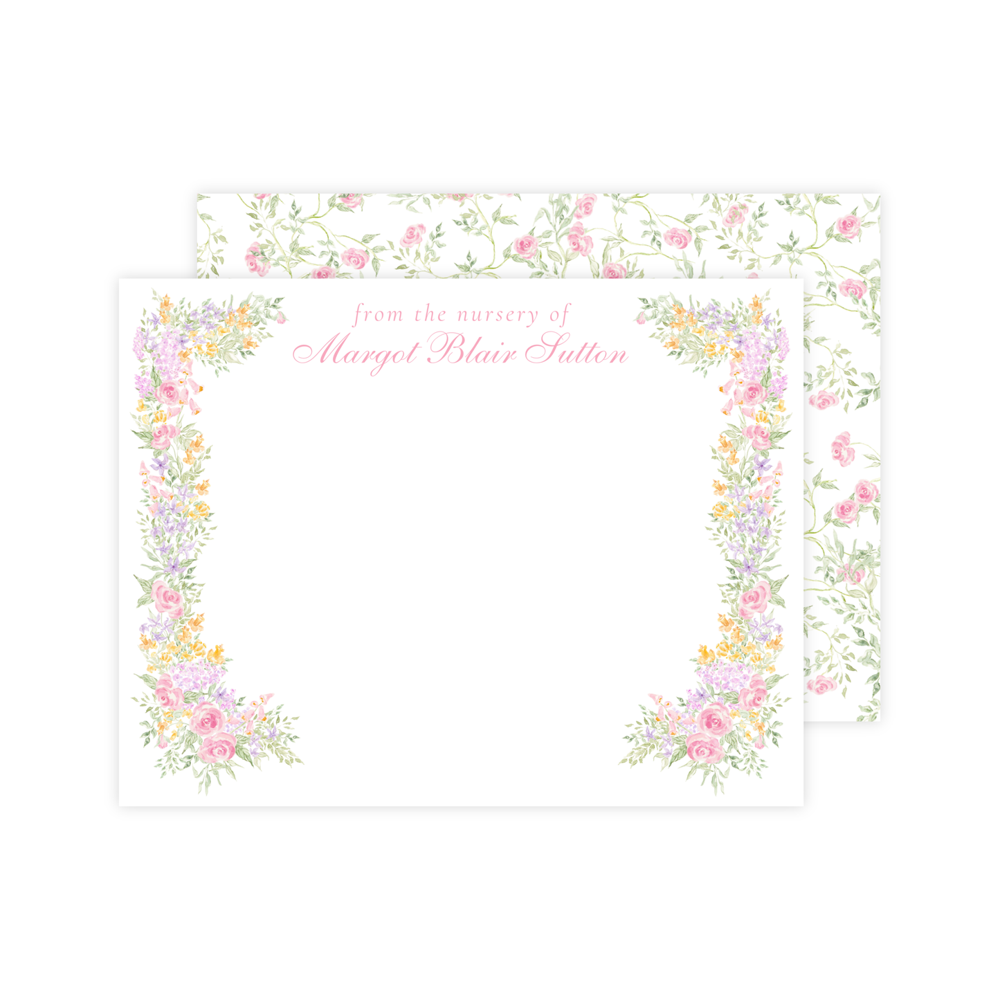 Watercolor Floral Nursery Stationery