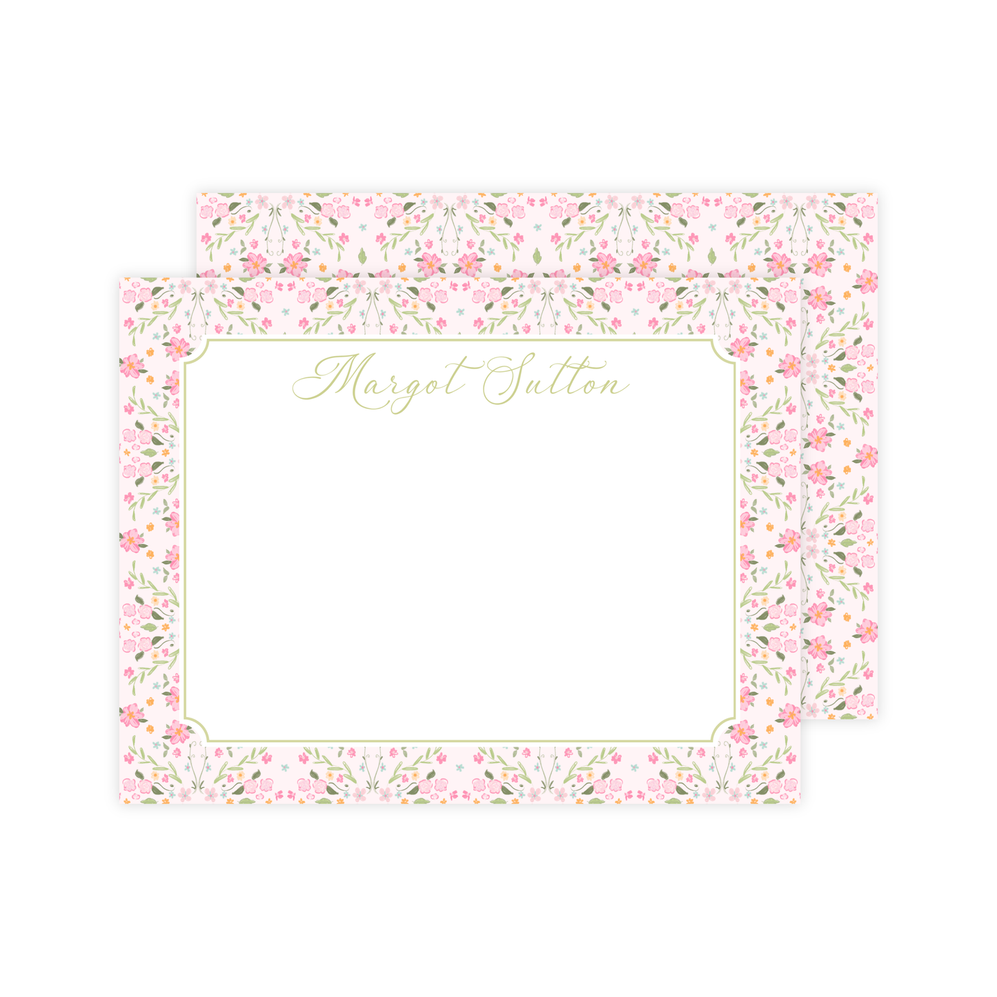 Pink Floral Nursery Stationery