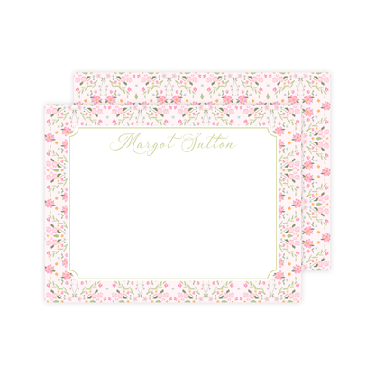 Pink Floral Nursery Stationery