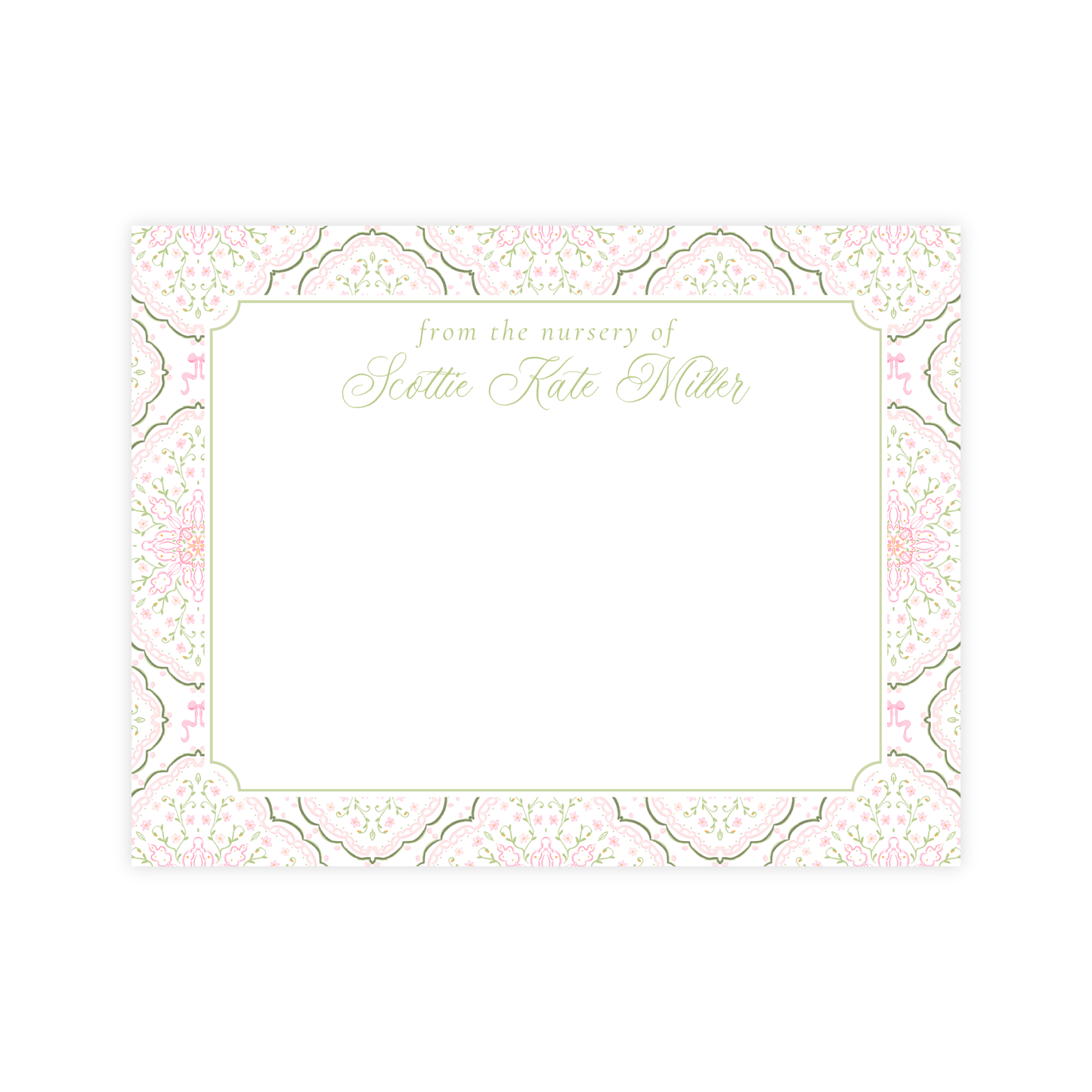 Floral Medallion Nursery Stationery