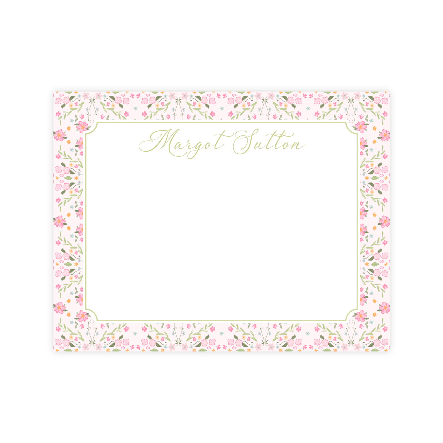 Pink Floral Nursery Stationery
