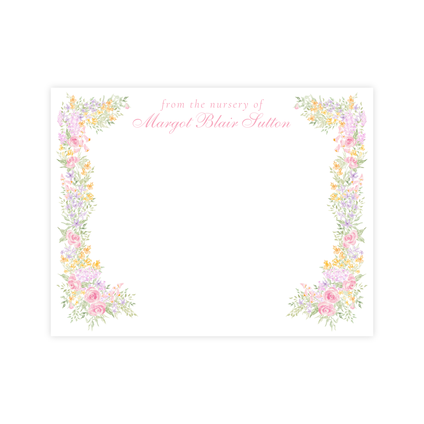 Watercolor Floral Nursery Stationery