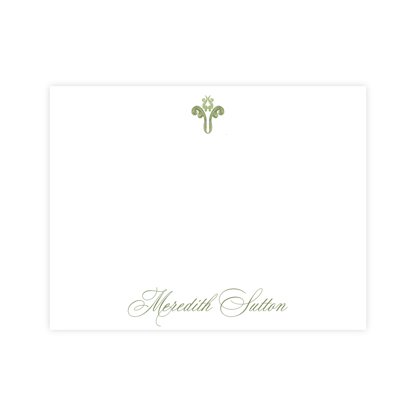 Sage Floral Medallion Stationery