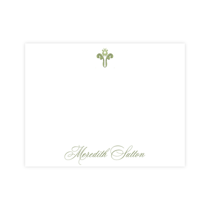 Sage Floral Medallion Stationery