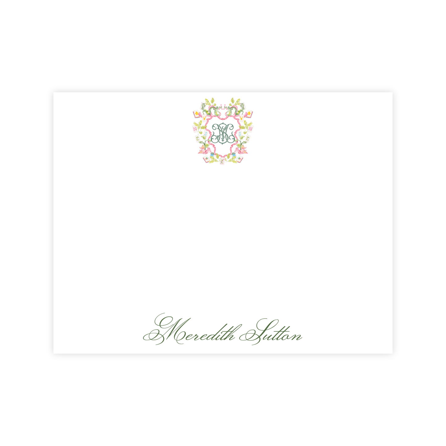 Mahjong Garden Crest Stationery
