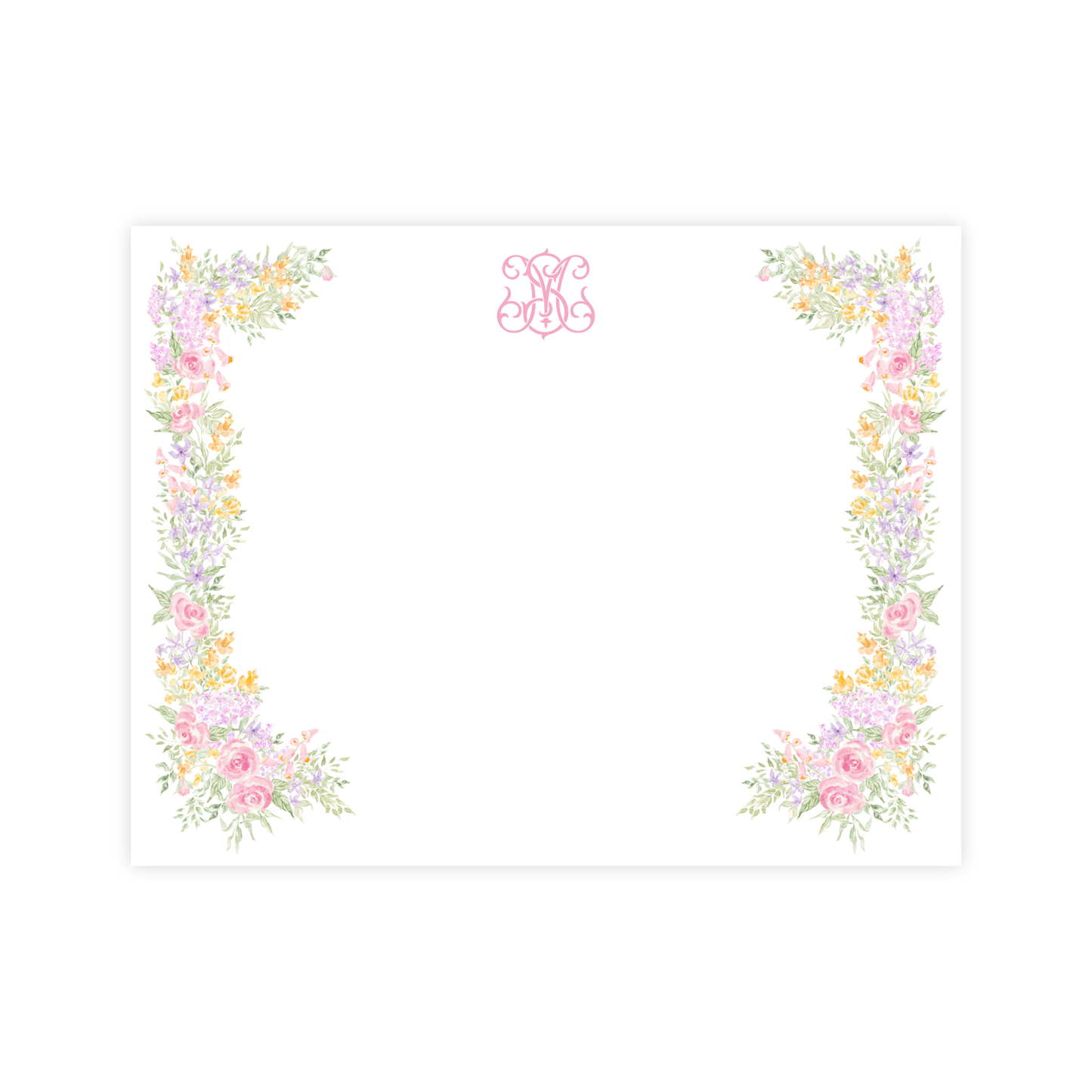 Monogram Watercolor Floral Stationery