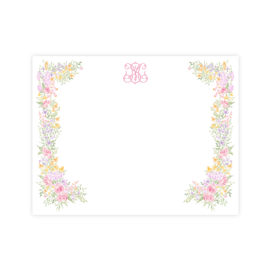 Monogram Watercolor Floral Stationery