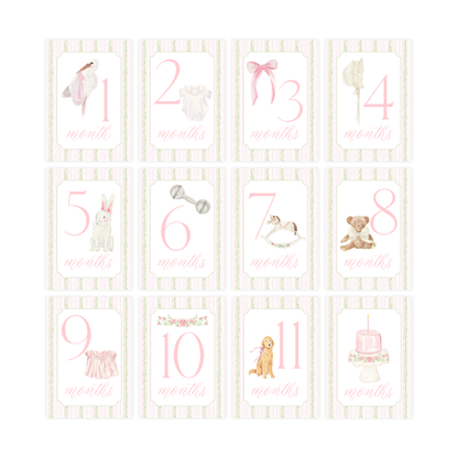 Baby Girl Milestone Cards