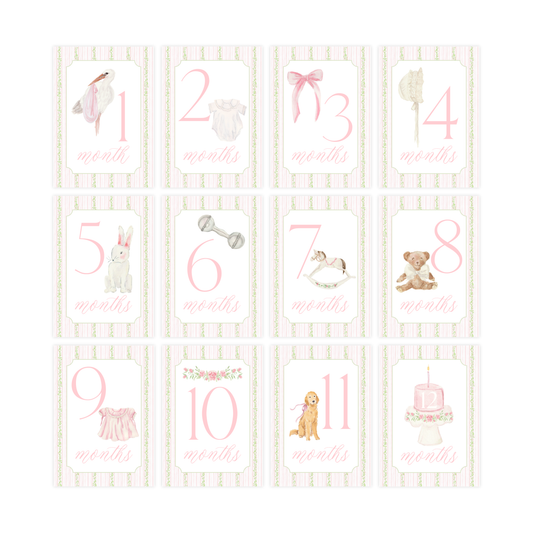 Baby Girl Milestone Cards