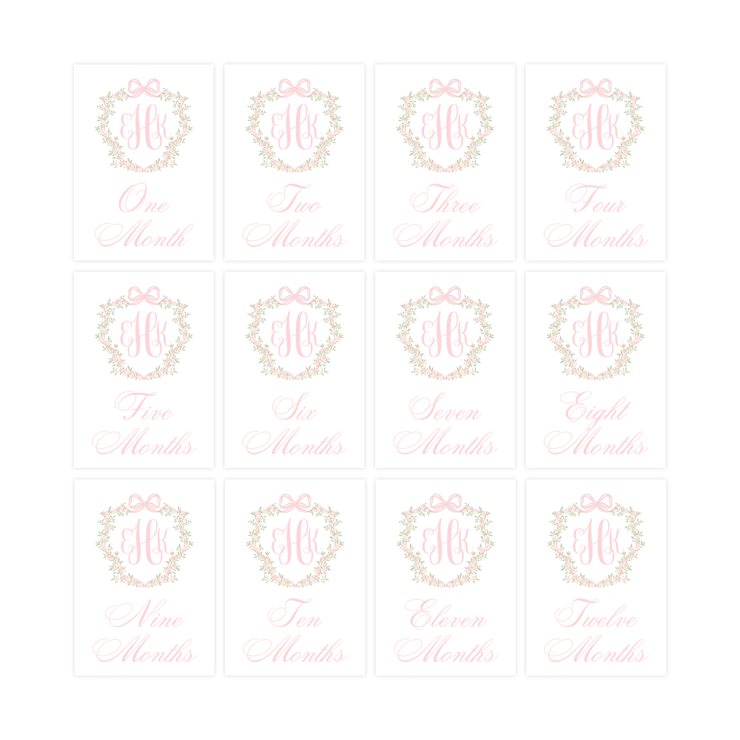 Monogram Crest Milestone Cards