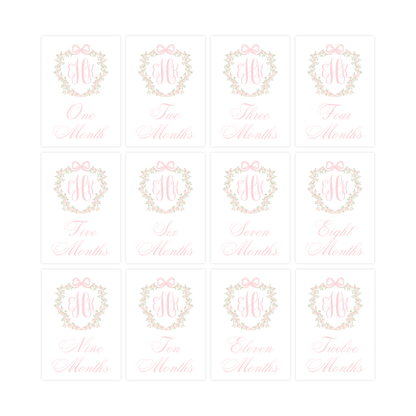 Monogram Crest Milestone Cards