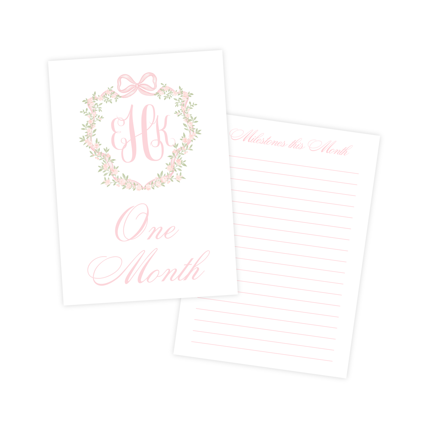 Monogram Crest Milestone Cards