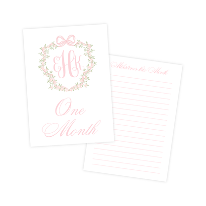 Monogram Crest Milestone Cards