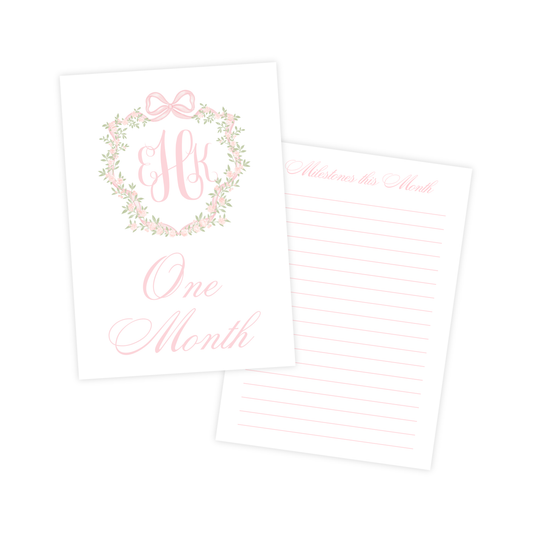 Monogram Crest Milestone Cards