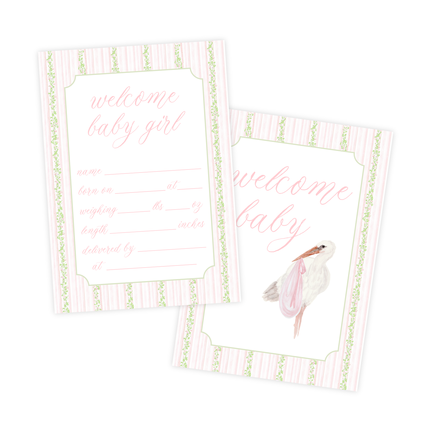 Baby Girl Milestone Cards