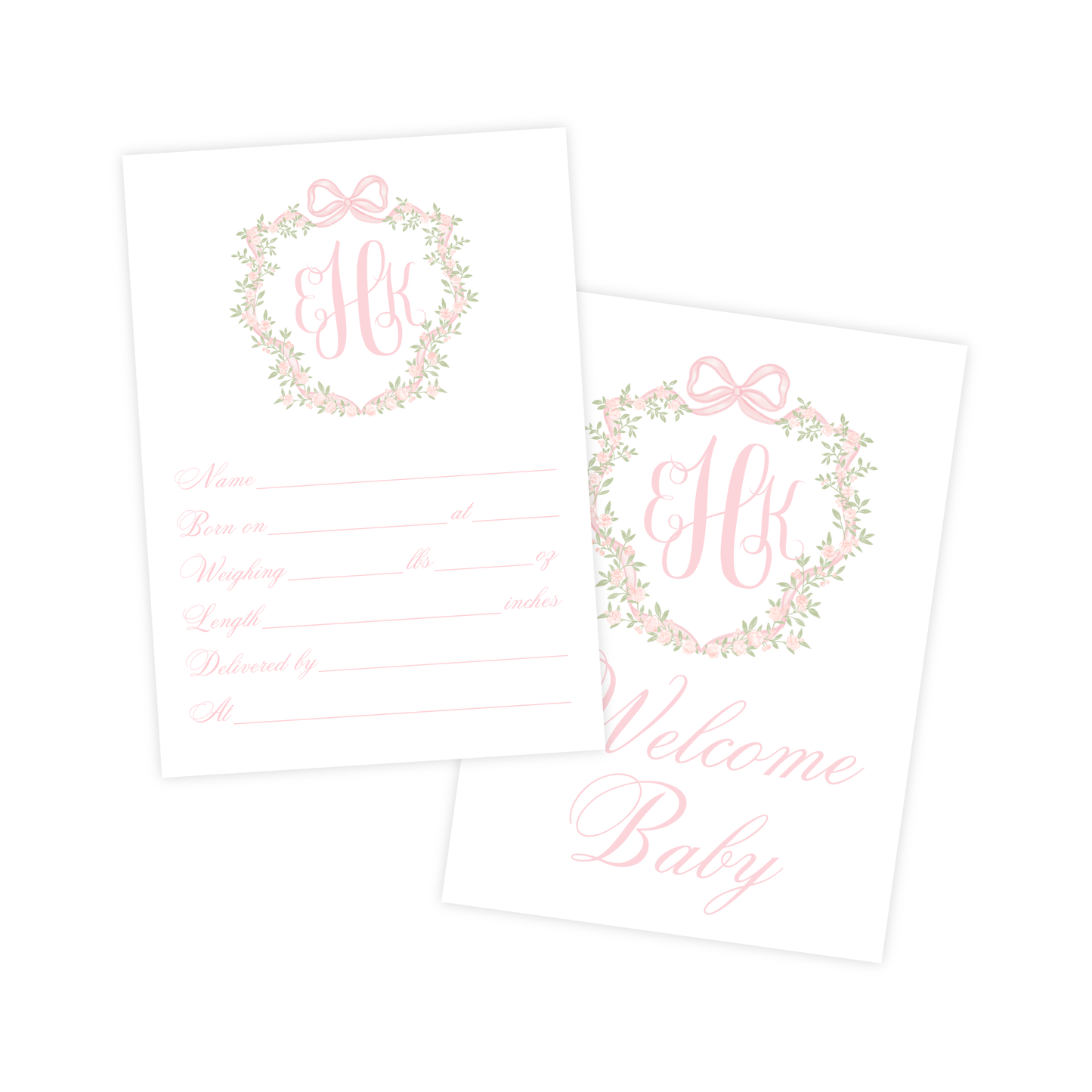 Monogram Crest Milestone Cards