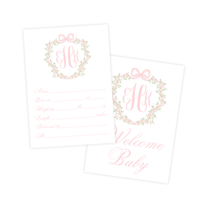 Monogram Crest Milestone Cards