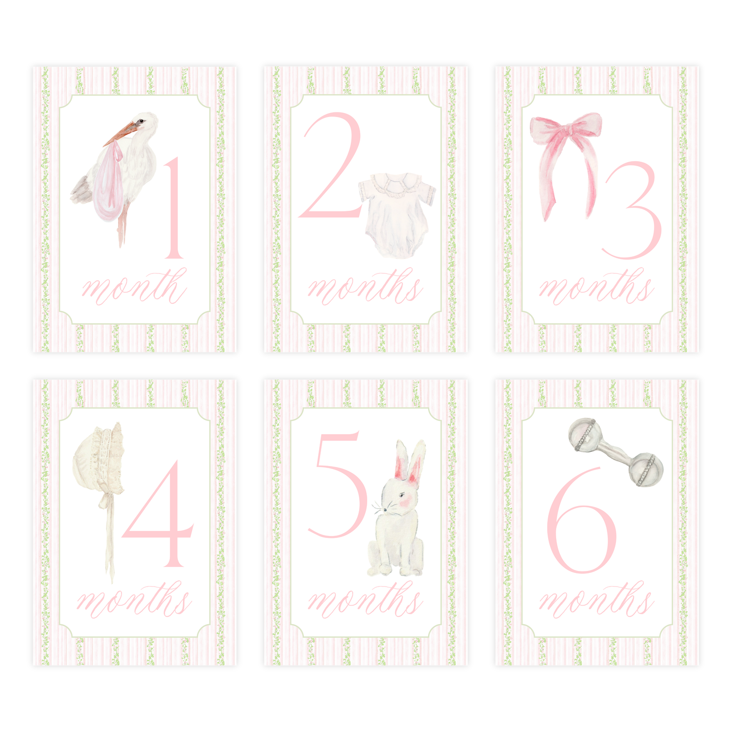 Baby Girl Milestone Cards