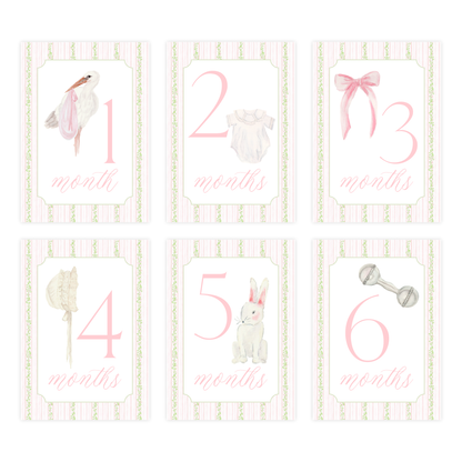 Baby Girl Milestone Cards