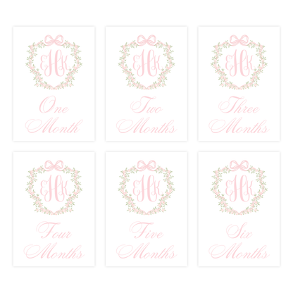Monogram Crest Milestone Cards