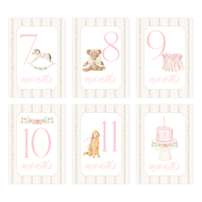 Baby Girl Milestone Cards