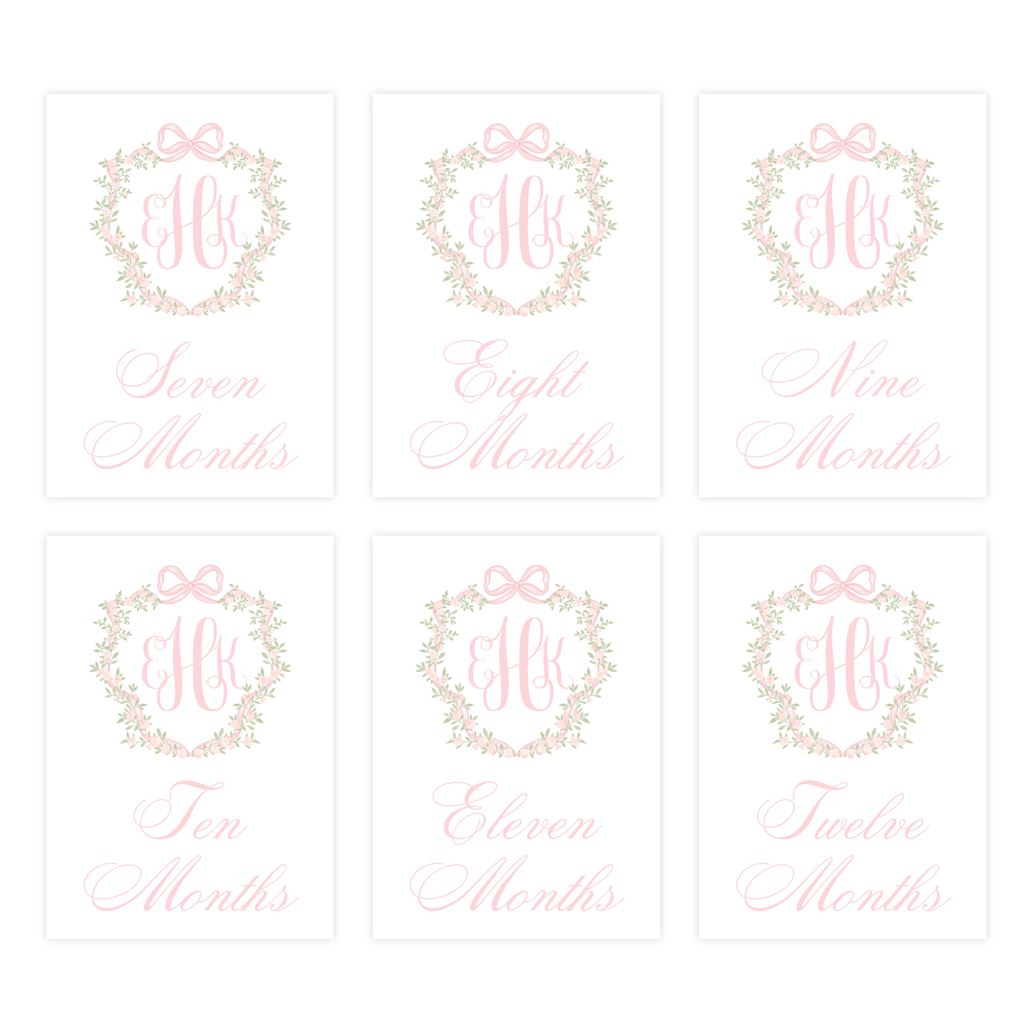 Monogram Crest Milestone Cards