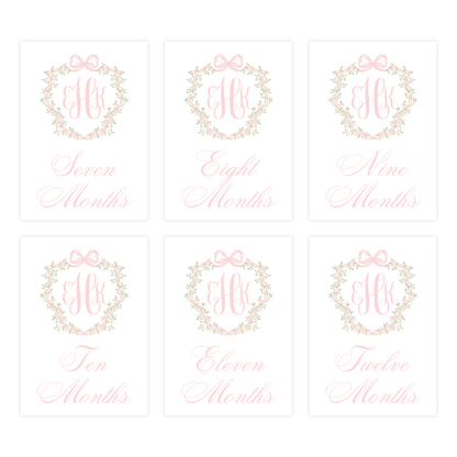 Monogram Crest Milestone Cards