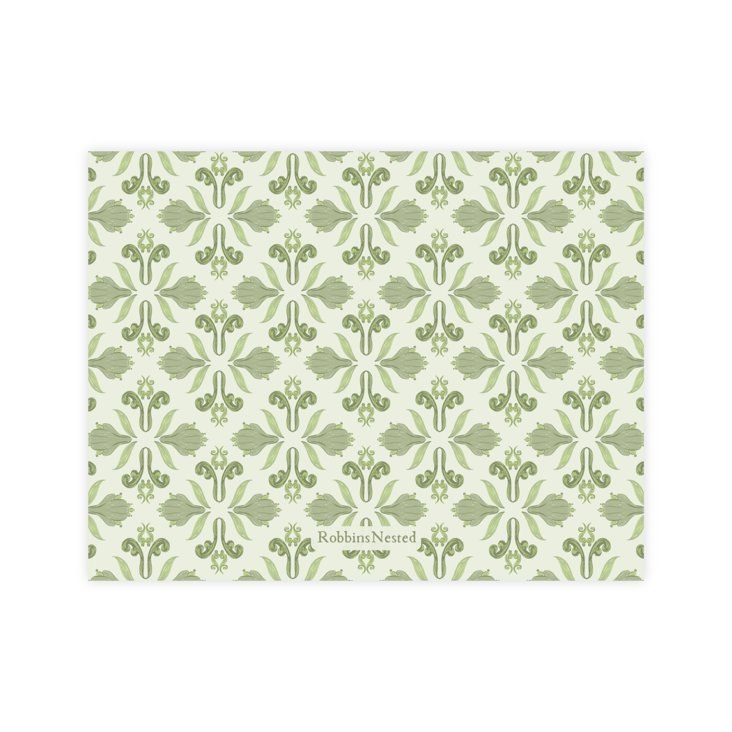 Sage Floral Medallion Stationery