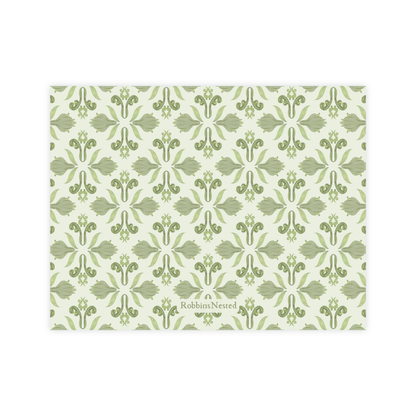Sage Floral Medallion Stationery